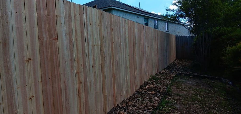 Newly built wood privacy fence